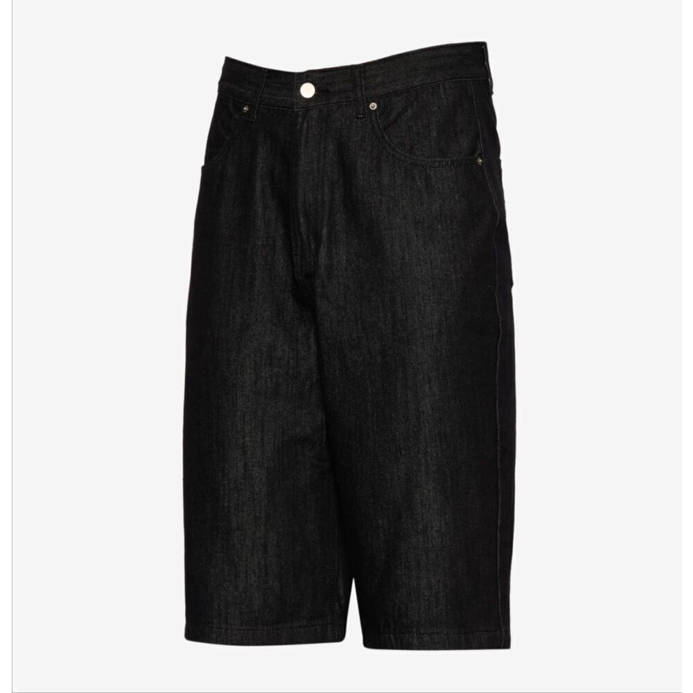 LCKR Coupe Baggy Black Denim Shorts